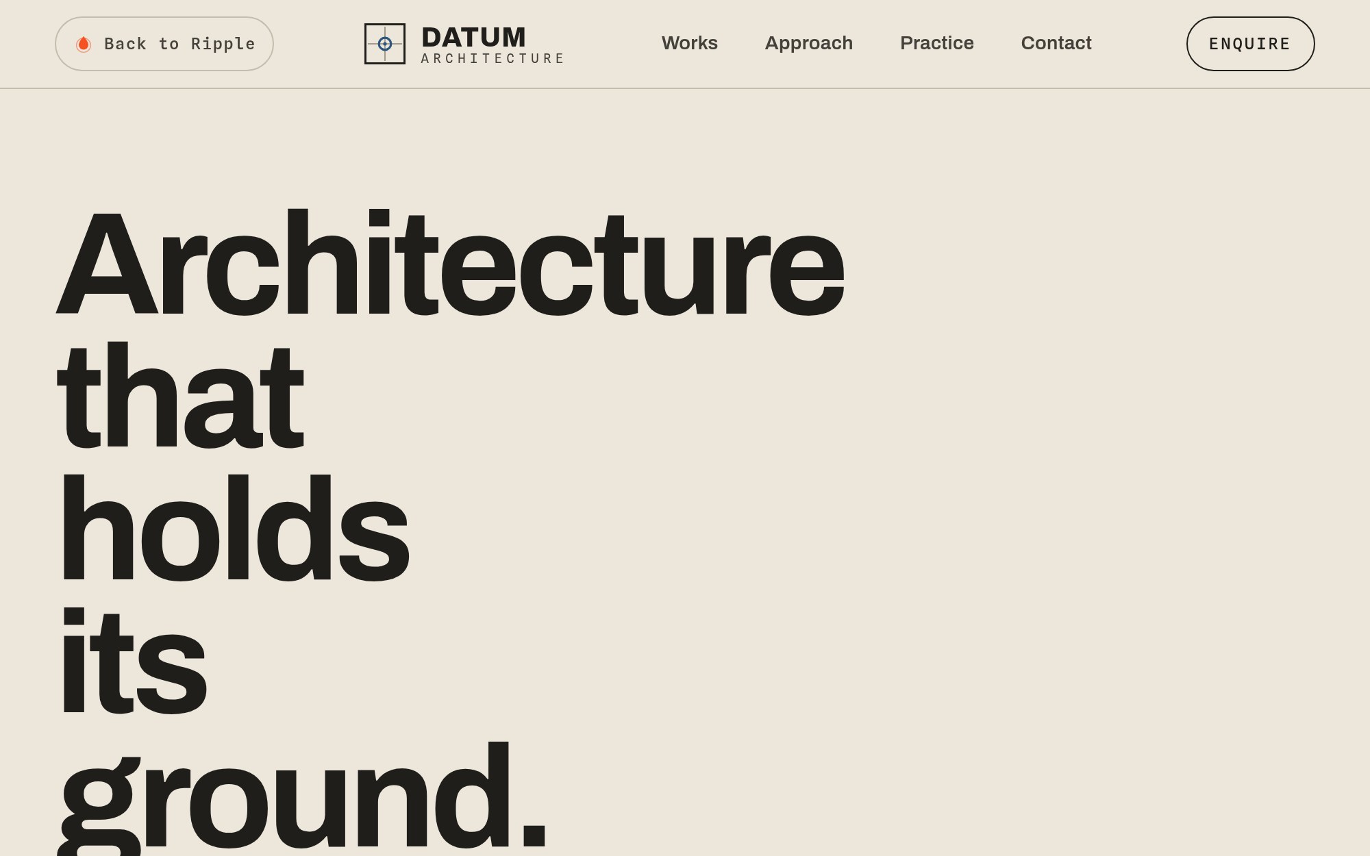 The Datum architecture practice concept site by Ripple