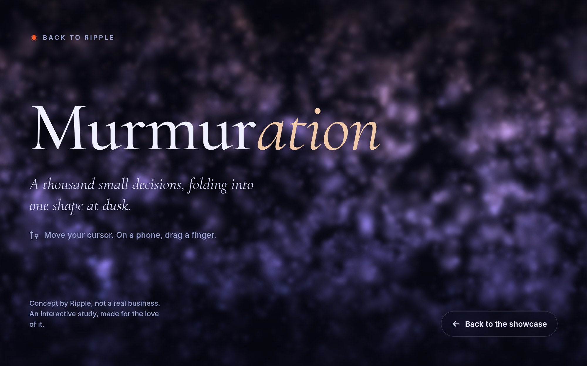 The Murmuration generative art piece by Ripple