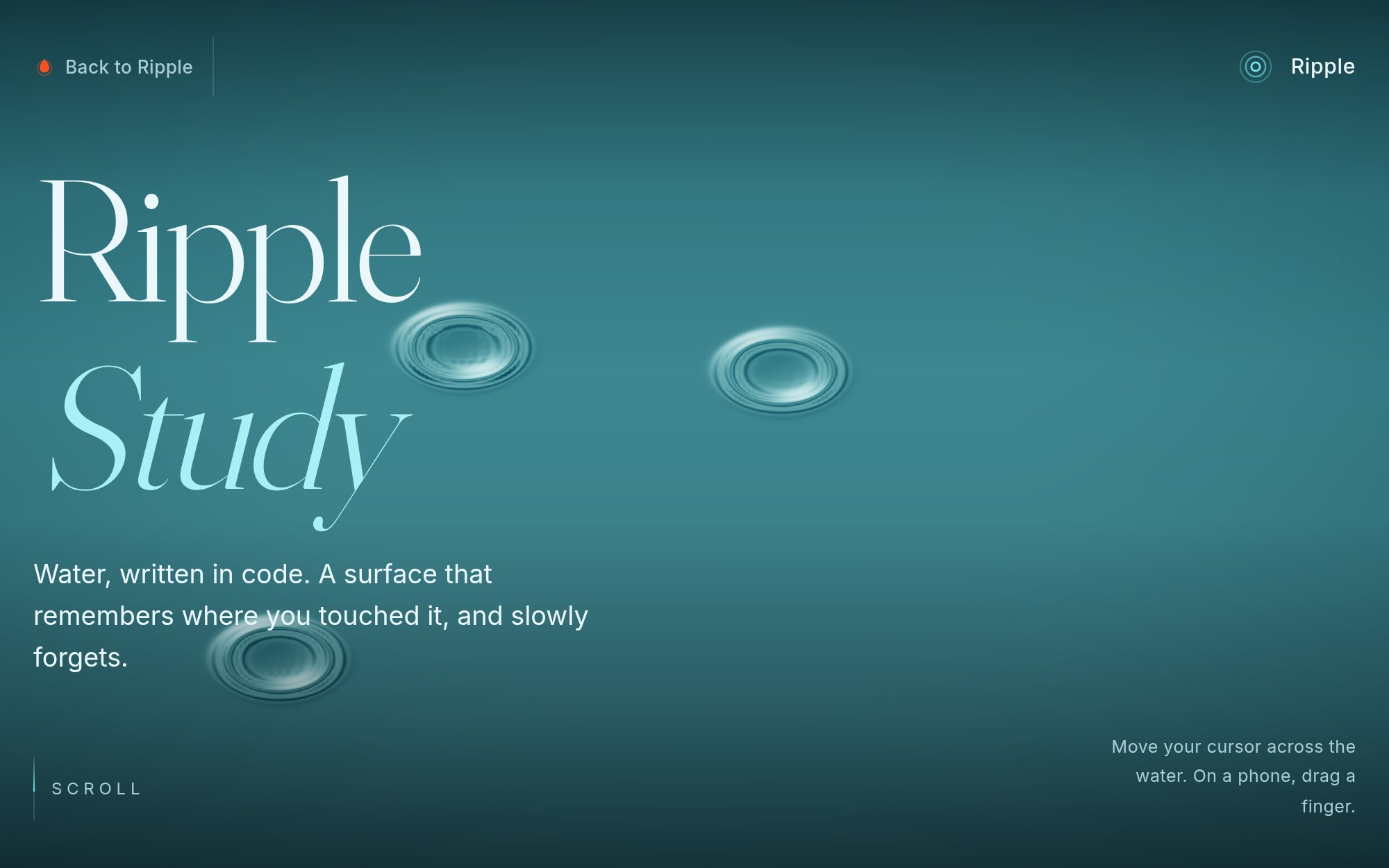 The Ripple Study water art piece by Ripple