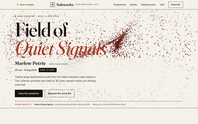 The Saltworks art gallery concept site by Ripple