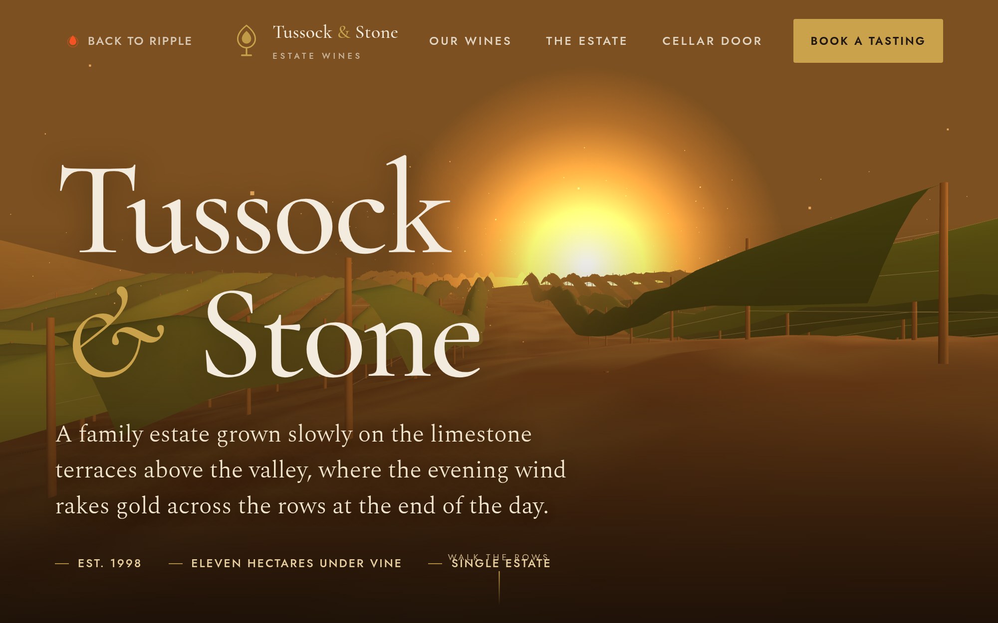 The Tussock and Stone winery concept site by Ripple